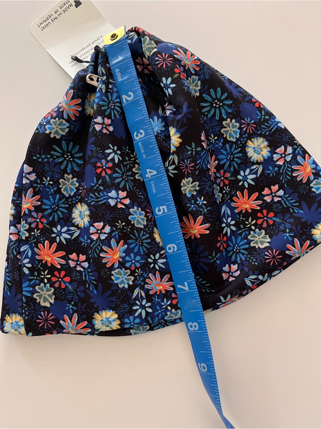 Nwt Skida Alpine Fleece Lined Hat, Blue Floral Beanie - Adult S/M — image 6 of 6